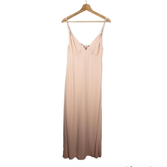 Tobi Womens Size Medium Blush Pink Slip Maxi Dress Lace Up Fairycore Ballet - Picture 1 of 11